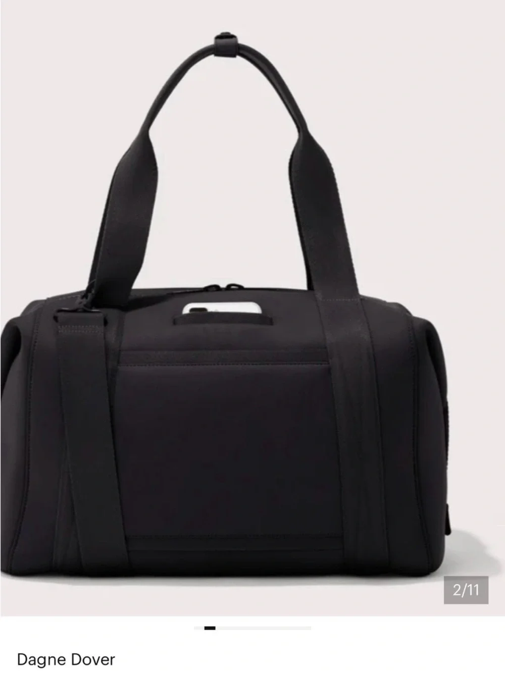 Men's Black Neoprene Duffel Bag with Dual Carry Straps